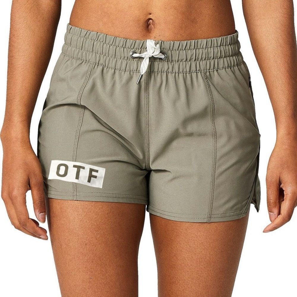 Vuori Clementine Shorts 4” OTF Orange Theory Fitness Logo Sage Green